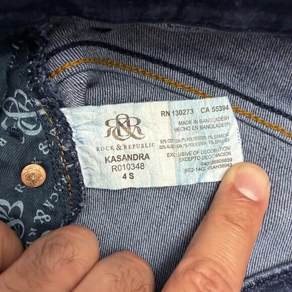 Rock & Republic Jeans Womens Sz.4 Blue Kasandra Mid-rise Boot Cut Denim Pants - Picture 5 of 13